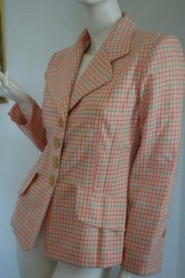 French Fashion - NINA RICCI Paris Checkered Blazer Jacket Min France Lined FR38