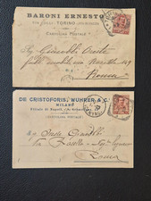 Due Cartoline postali viaggiate con francobolli primi '900