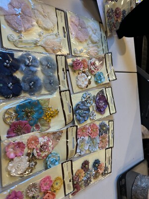 Recollections Floral Embellishments Lot/Bundle 10 Packs.  66 Pieces. Brand New!!