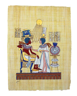 Papyrus Großformat ''Der goldene Thron'' handbemalt - aus Papyrus - von PGI-Shop