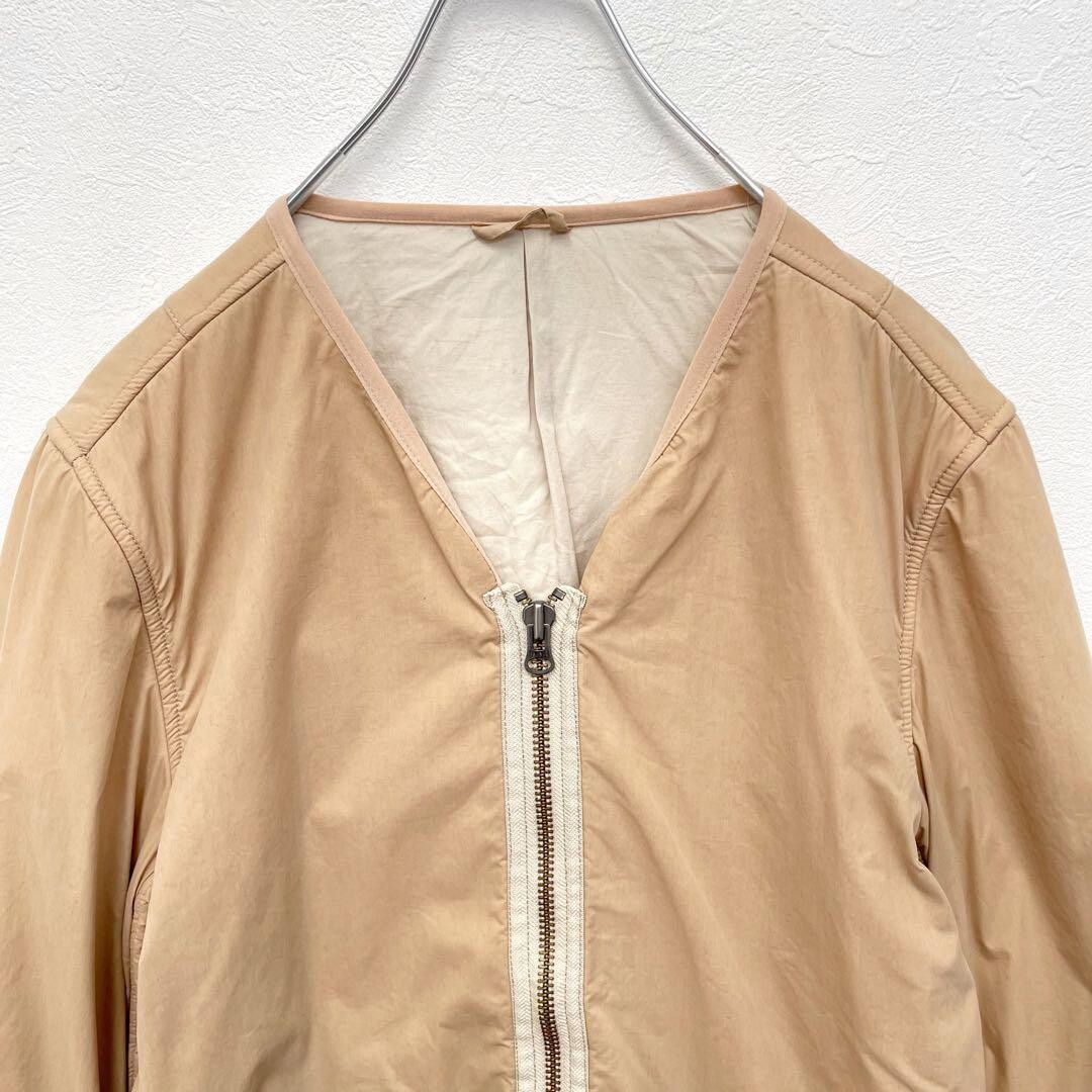 Saturdays New York City zip-up padded jacket, beige, size S so image 2