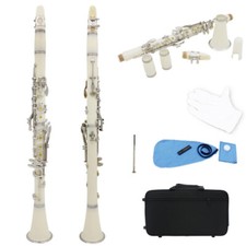 17-key Clarinet ABS Nickel-plated Buttons Double-barrel Excellent White Clarinet