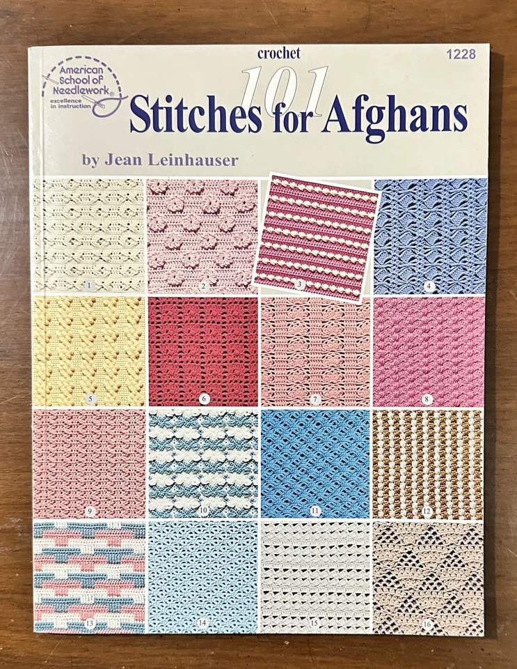American School Of Needlework 101 Stitches/Squares For Afghans Lot (3) - Image 3 of 4