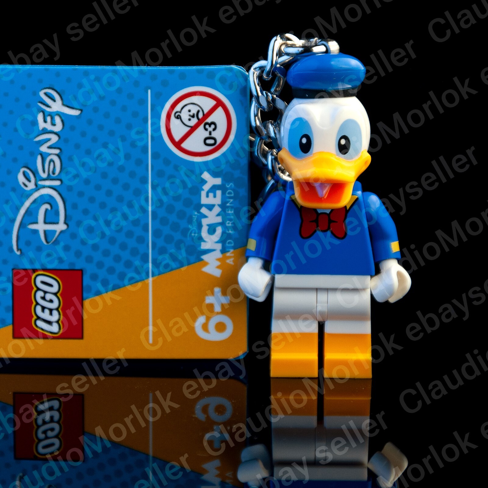 Lego Unisex Bambino Bianco/Blu Portachiavi, Portachiavi Con Paperino, - Immagine 2