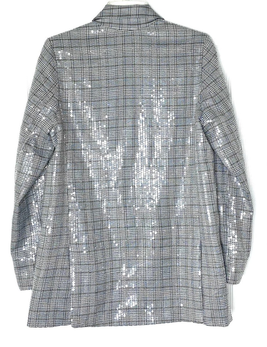Jason Wu Houndstooth Plaid Clear Sequin Double Breasted Y2K