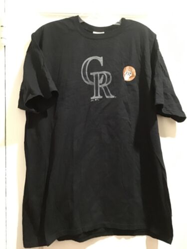 Colorado Rockies Short Sleeve T-Shirt Womens XL Black Majestic MLB Baseball NWT