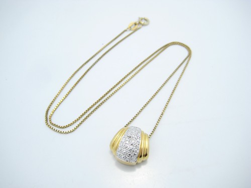 Ross Simons Gold Tone Sterling Silver Clear CZ Shell Pendant Necklace 18" - Picture 8 of 8