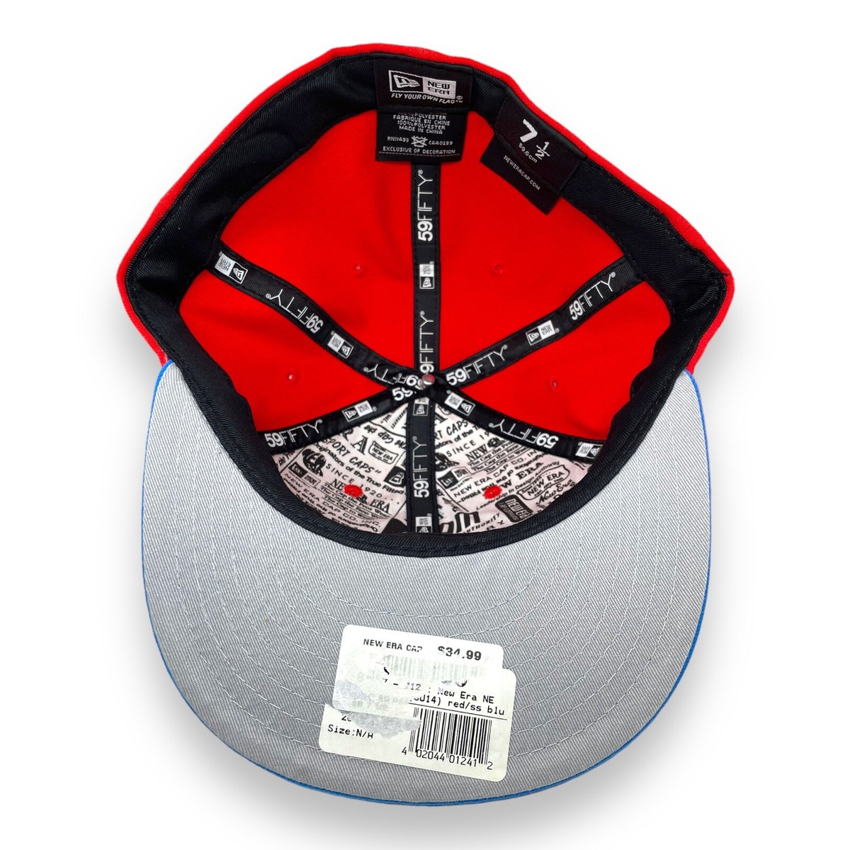 New Era Branded 2-Tone 59FIFTY Fitted Cap (Orange/Blue) NWT Size 7