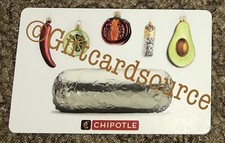 2020 CHIPOTLE XMAS ORNAMENTS GIFT CARD BURRITO PEPPER AVOCADO COLLECTIBLE NEW
