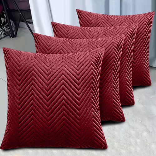 Set OF 4 Embroidered Velvet Cushion Covers Sofa Bed Chair Decor Quilted Cushions - Picture 27 of 78