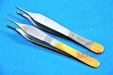T/C GERMAN ADSON KOCHER FORCEPS 1X2 TEETH 4.75" + ADSON DRESSING FORCEPS 4.75"