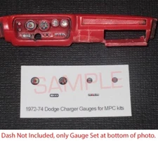 1972 1973 1974 DODGE CHARGER GAUGE FACES for 1/25 scale MPC kits—PLS READ DESC