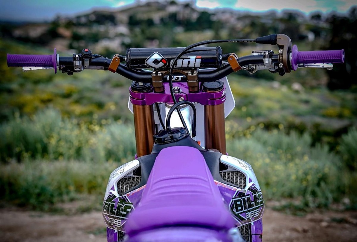 ODI MX V2 Lock-On Grips | Half Waffle | Twist Throttle | Purple
