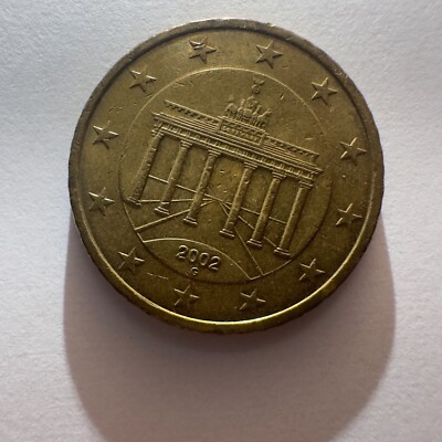 Nordic Gold 50 Euro Cent Coin 2002 Germany (G mint mark) The