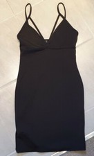 Missguided Black Cutout Bodycon Strappy Dress Size 8