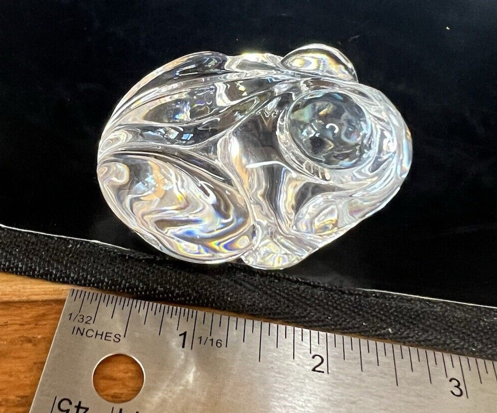 Vintage Steuben Glass Frog 2.75" Hand Cooler or Paperweight