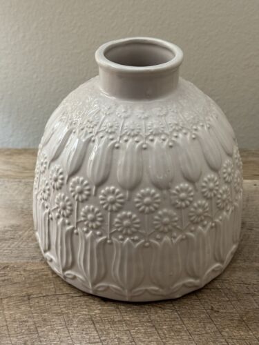 Anthropologie Vase Keramik Tulpe Blume Floral beige creme schön - Bild 6 von 12