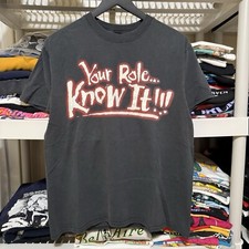Vintage WWF WWE Authentic The Rock "Your Role Know It" Shirt Large L 2000