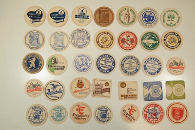 Konvolut Alte Bierdeckel 35 Stück versch. Brauereien Varianten DDR / BRD / BD 33