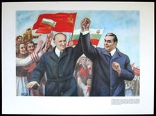 Poster Original Leonid Breschnew, Moskau Kreml Banner Sowjet Russland Bulgarien