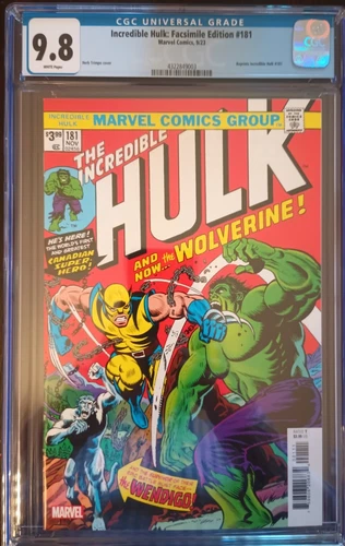 INCREDIBLE HULK #181 Wolverine 1st App Reprint 9/23(FACSIMILE)CGC GRADED 9.8 NM+