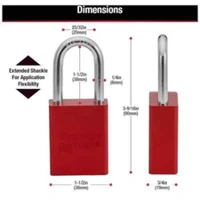 American Lock A1106RED Safety Padlock - Red! NEW in Box!
