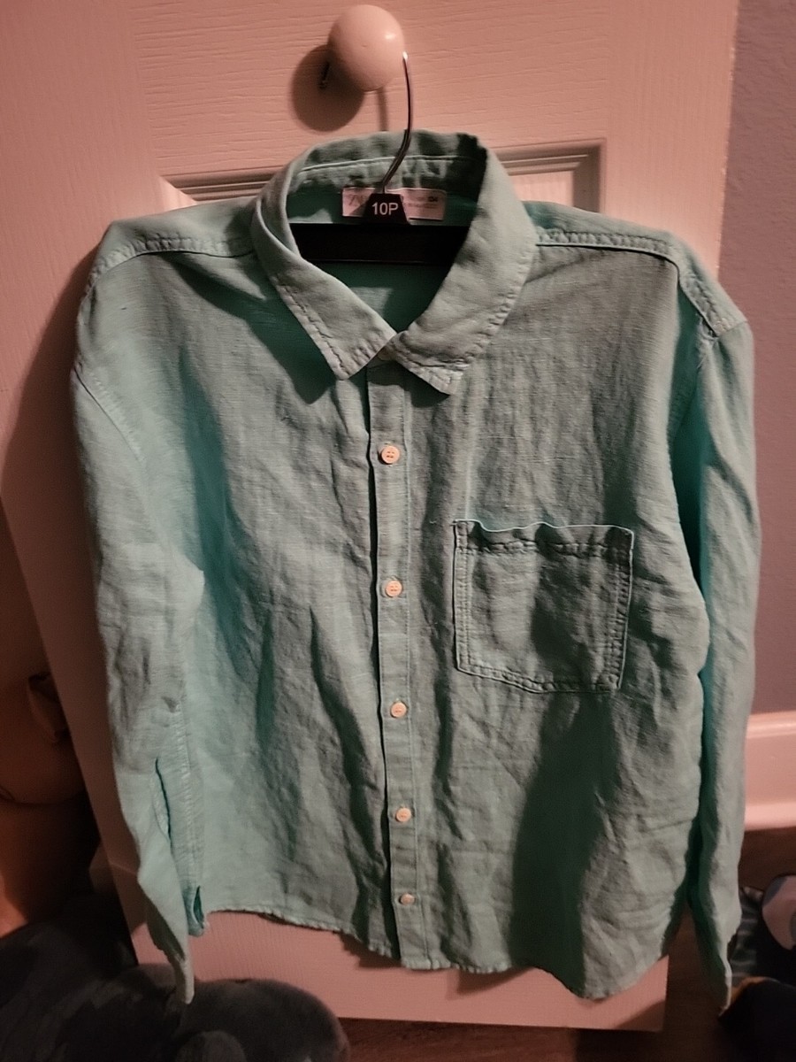 boys green dress shirt Green and Turquoise Plaid Long Sleeve Destin Dress Shirt 4t main image 0