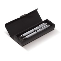 Schreibset Mit Gravur / Kugelschreiber Und Rollerball / Farbe: Weiß