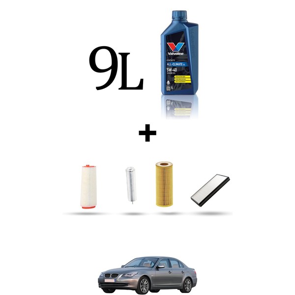 Hoffcar Wartungsset 4 Filter Und 9L ÖL FüR Bmw Serie 5 (E60/E61) 525D 145Kw-image