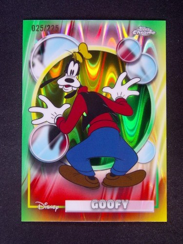2026 Topps Chrome Disney #52 Goofy Yellow & Green RayWave Refractor /225