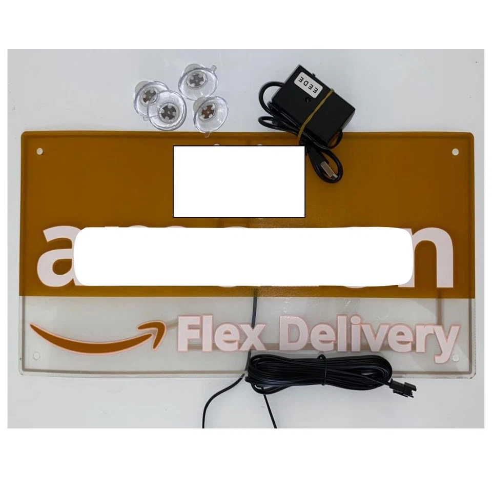 LED Delivery Driver Car Sign Light – USB Powered Acrylic Safety Sticker – 14x7 - Image 2 of 4