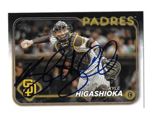 2024 TOPPS #512 KYLE HIGASHIOKA PADRES RANGERS AUTOGRAPHED SIGNED BASEBALL CARD