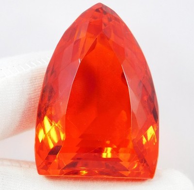 Certified 284.75 Ct Mexican Fire Opal Red Orange Tower Cut Natural Gemstone Huge