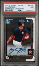 2015 Bowman Chrome Kyle Tucker Draft Pick-On Card-Autograph #BCAKT PSA 9 Mint