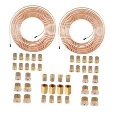 2 Sets 3/16 Brake Lines Kit,25 Ft Flexible Copper Brake Line 3/16 with Brakes