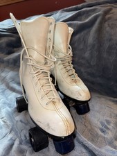   Vintage Roller Derby Roller Skates Pair White with Box. Female U.S. Size 10