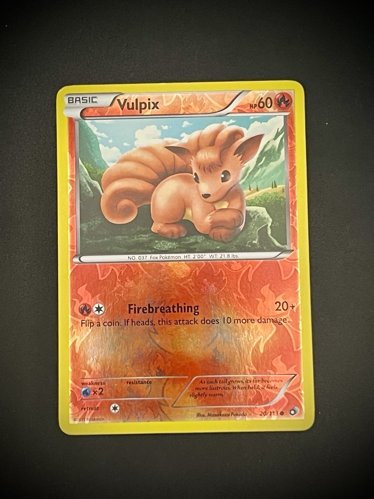 Vulpix 20/113 Reverse Holo Black & White Legendary Treasures LP