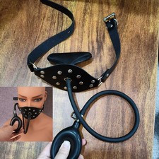 Inflatable Open Mouth Gag Rubber Pump Head Harness Oral for Couples Bondage BDSM