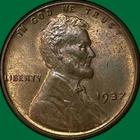 1937 Lincoln Wheat Cent Uncirculated UNC Coin #34071