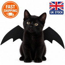 Pet Cat Dog Bat Wings Costume | Halloween Cosplay Fancy Dress Party Outfit UK