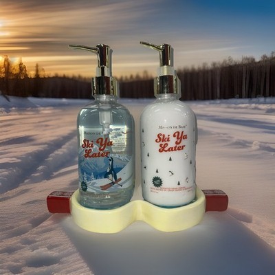  3 PCS~ MAISON DE BASE SKI YA LATER HAND WASH & CREAM W/CERAMIC GOOGLES CADDY