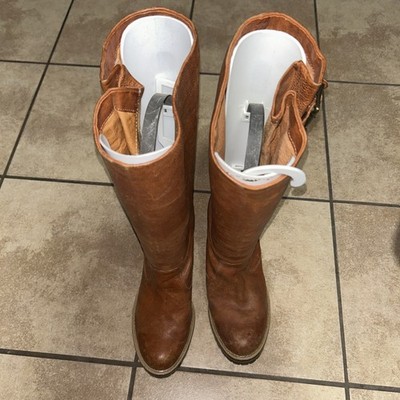 Frye Soles Mildred Eng Pull tall heeled boots double buckles women's 7.5 Y2K