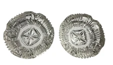 Vintage Federal Glass Georgetown Ashtray Starburst Fan Pattern MCM X 2