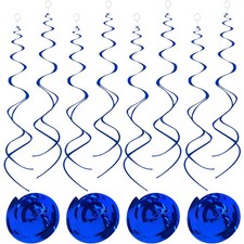 30 PCS Blue Hanging Swirls Party Decorations Ceiling Foil Decor Birthday