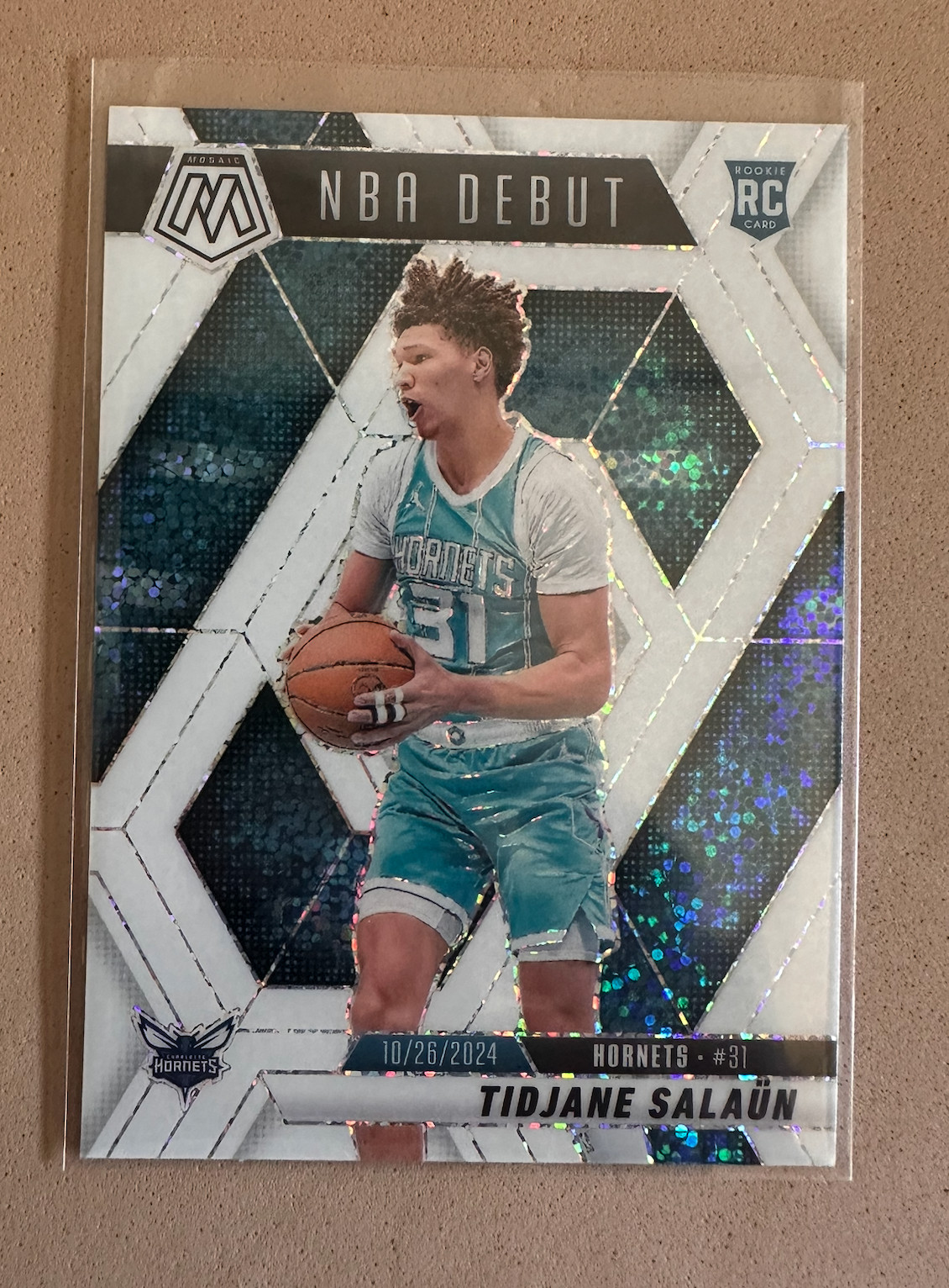 2024-25 Panini Mosaic White Sparkle Tidjane Salaun NBA Debut SSP #268
