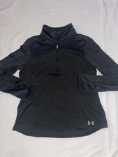 Under Armour Women's Cold Gear Black Base Layer 1/4 zip Medium Fitted 