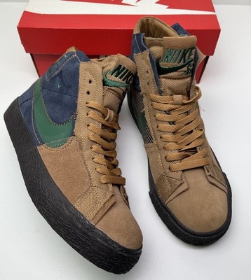 Nike SB Zoom Blazer Mid Premium Patchwork Sneaker Brown Obsidian Men 6 Women 7.5