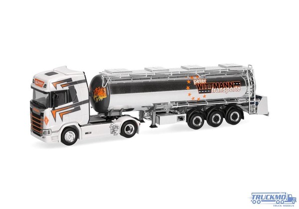 Herpa Wittmann Transport Scania CS 20 Hochdach Tankauflieger 321037-image