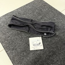 NWT Lululemon Run With Me Ear Warmer II Headband Black One Size Reflective