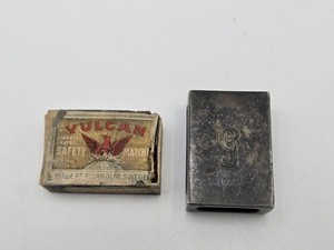 VINTAGE OKUBO STERLING SILVER MATCH SAFE VESTA CASE COVER SIGNED MONOGRAM G...